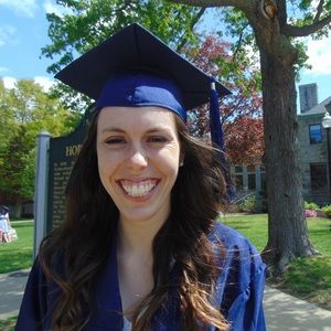 Navy blue graduation gown